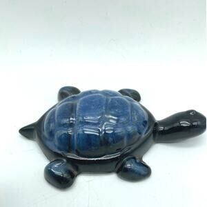 Blue Mountain Pottery Turtle‎ Canadian Art Blue Drip BPM Marked Vintage Eclectic
